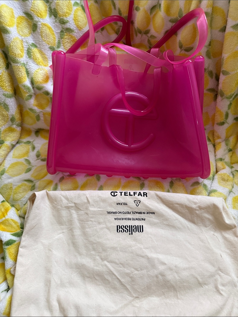 Telfar Melissa Colab Hot Pink Transparent Shopping Tote